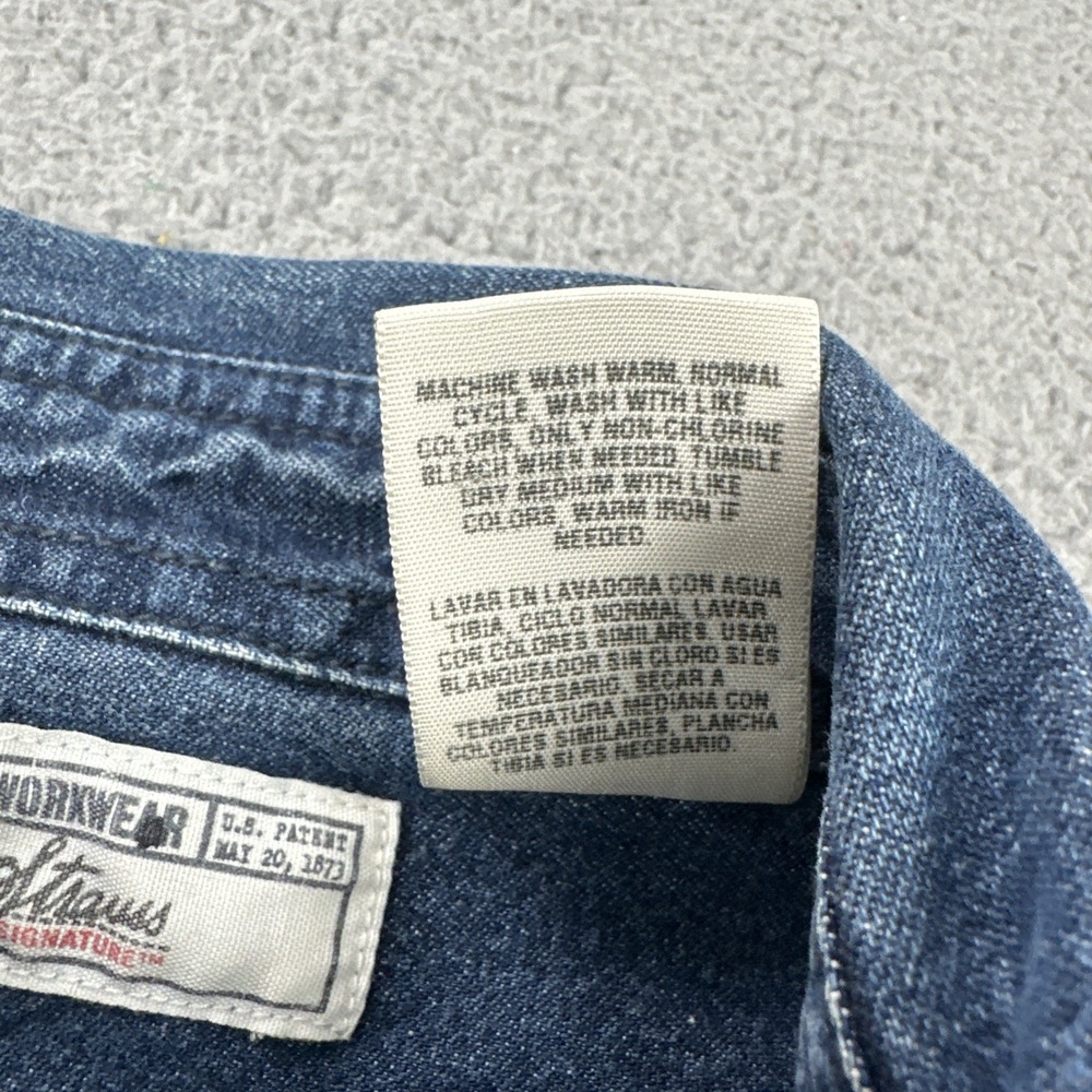 Levi Strauss Signature Denim Jacket Men Large Blue Pockets Workwear Metal Button - Picture 3 of 16